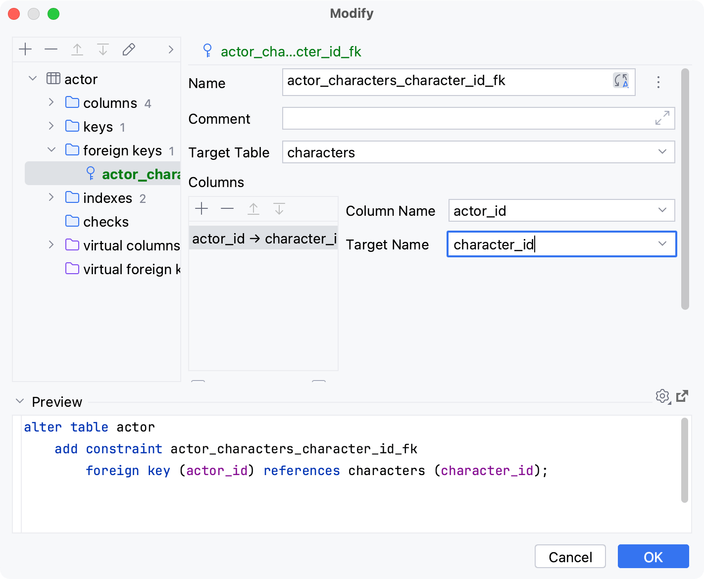 Create a foreign key