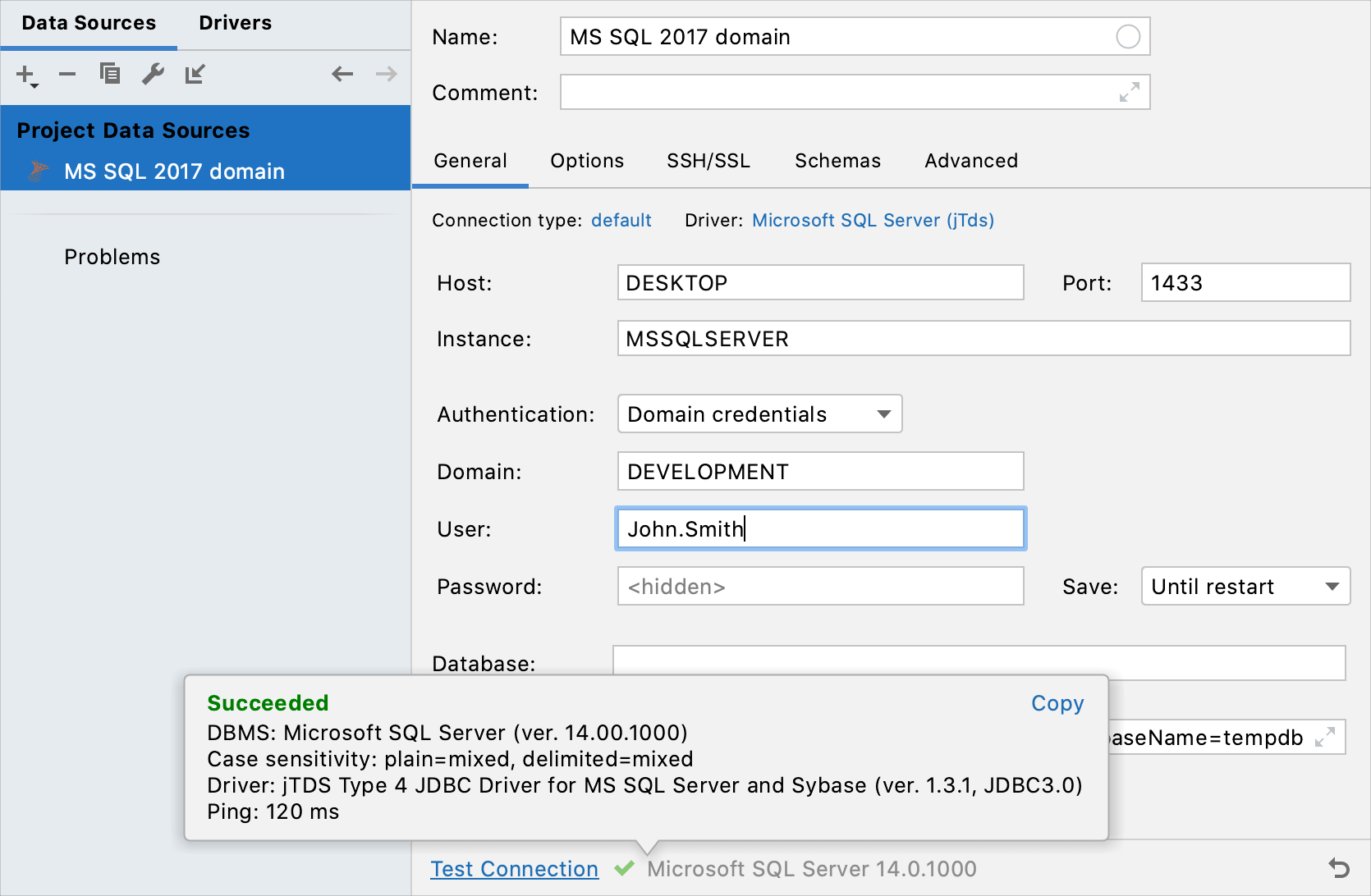 使用 SQL Server 身份验证进行连接