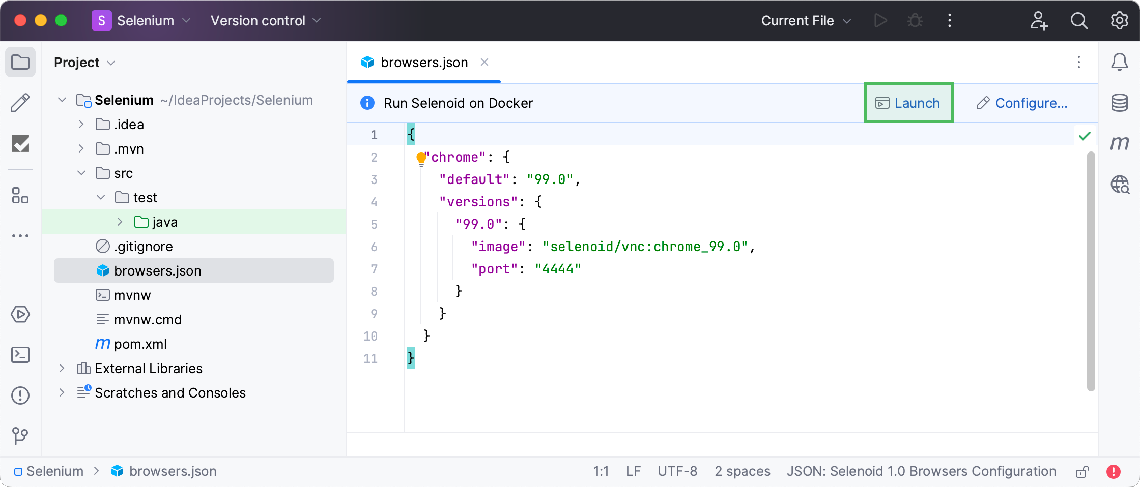 在 Docker 上运行 Selenoid